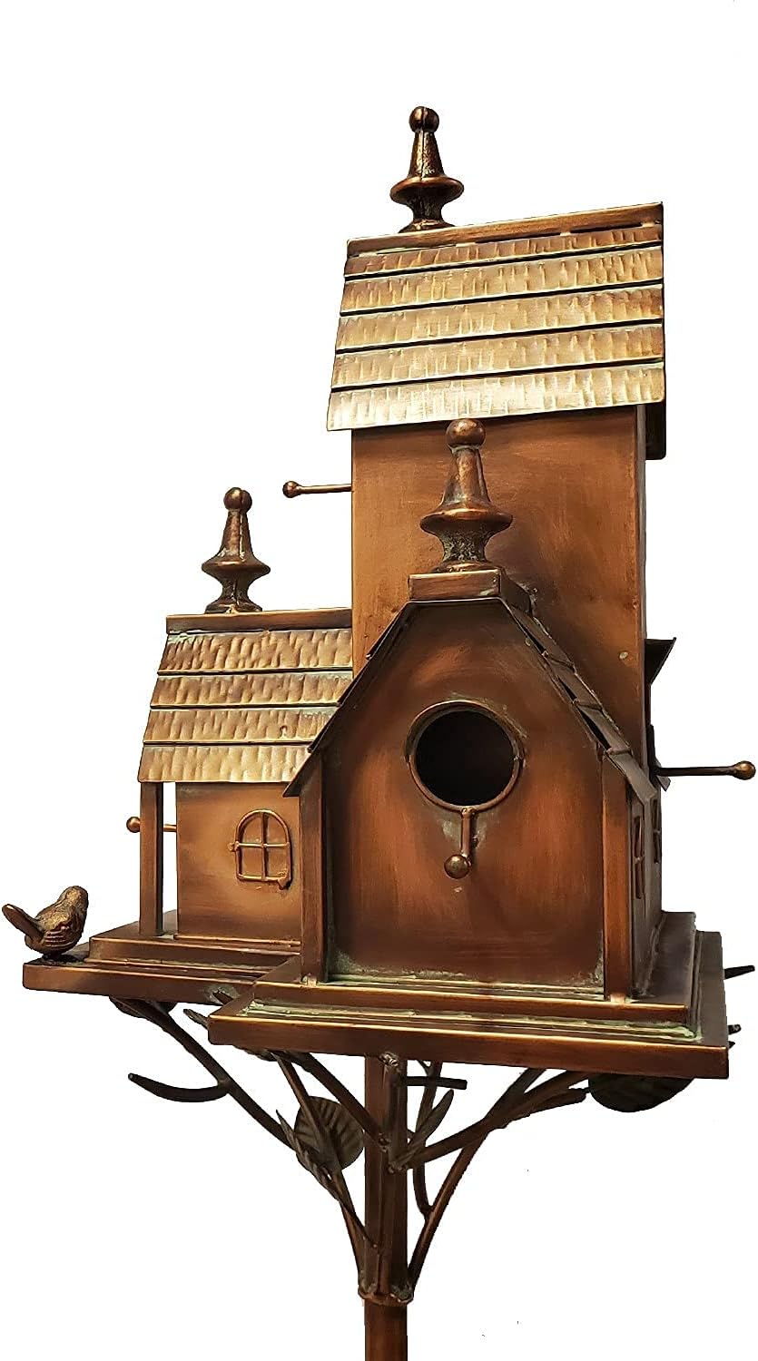 Large Copper Colored Multi-Birdhouse Stakes C806