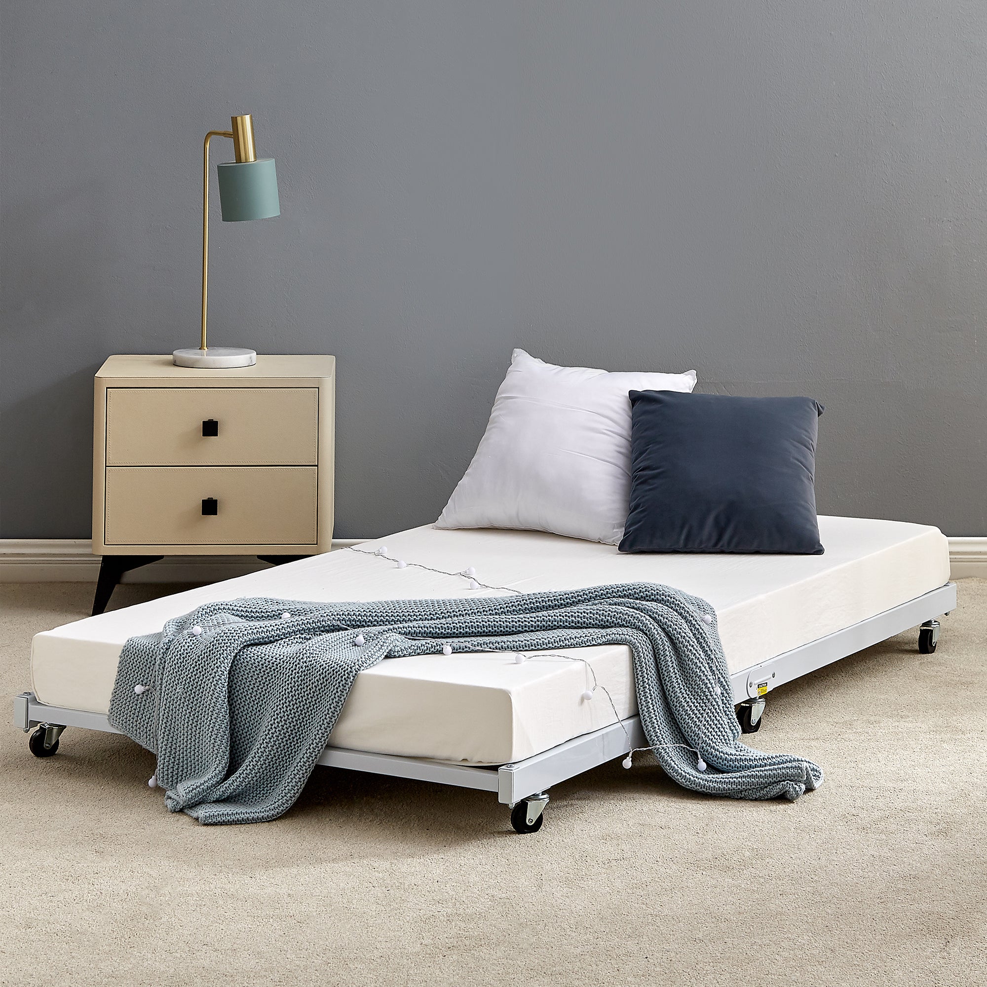 Twin White Trundle S644
