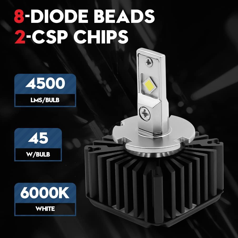 D1S D1R LED Headlight Conversion Kit 70W 6000K White (2 Pack) H56697