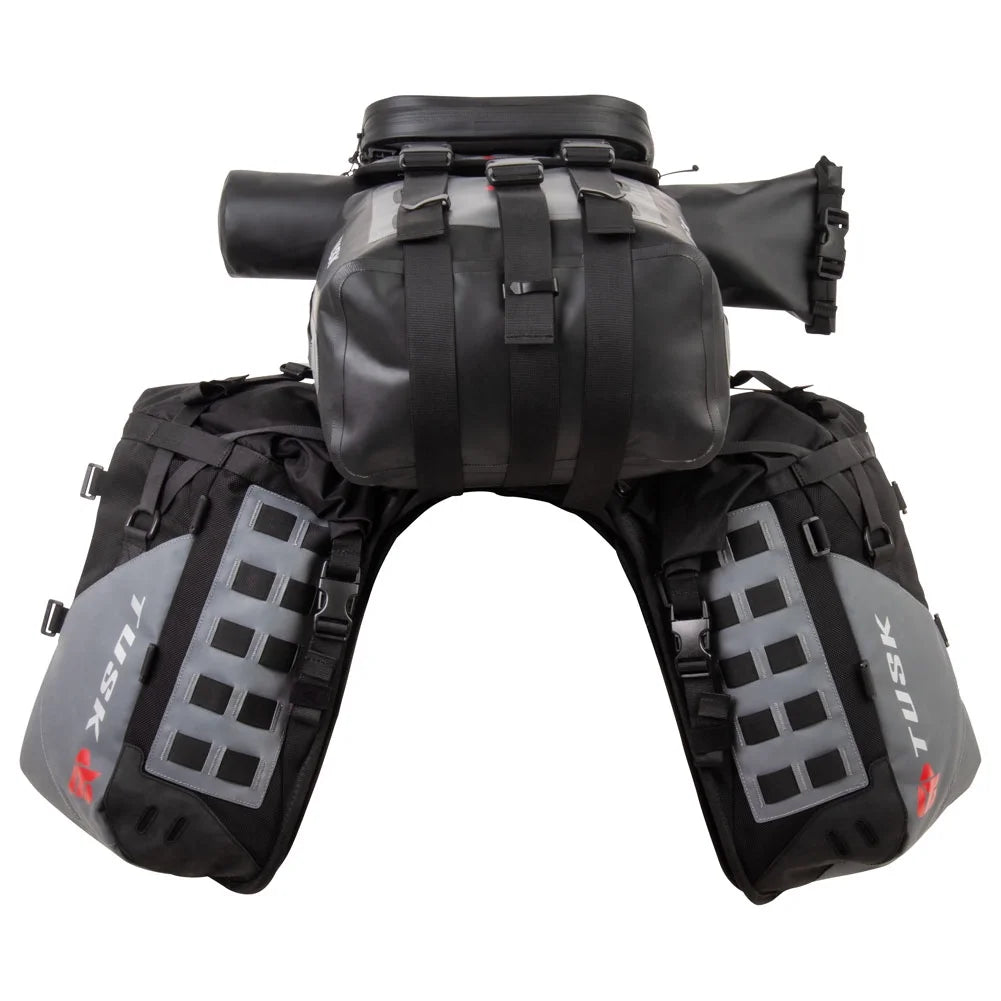 Rackless Luggage System with Small Dry Duffel Tail Bag Heat Shield B21052