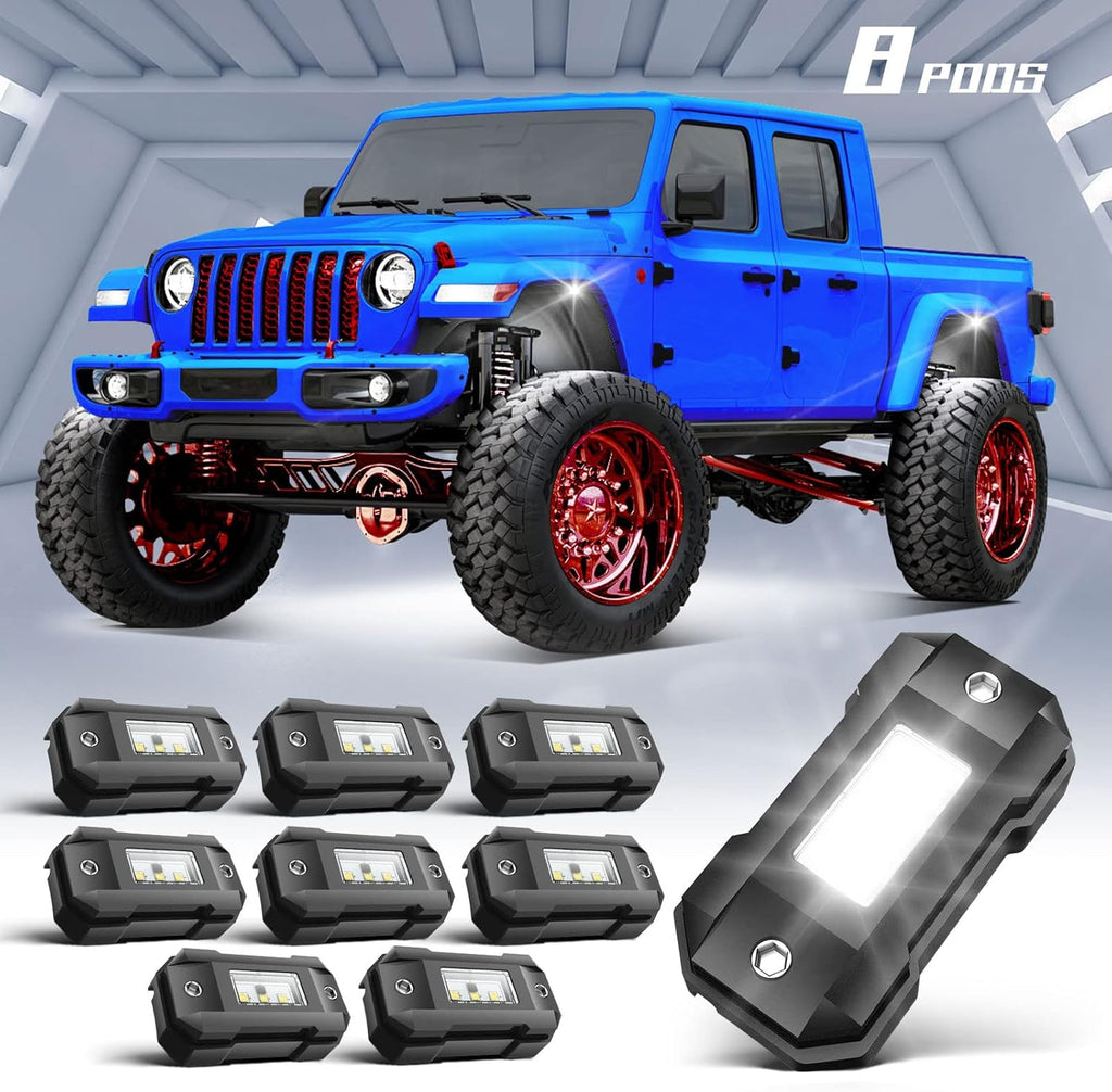 White 30 Pods Waterproof LED Rock Lights L5072