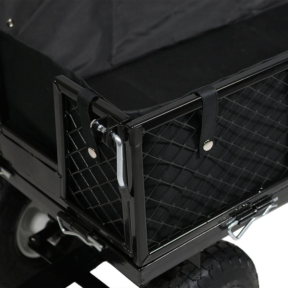 Black Utility Cart with Folding Sides and Liner K3847