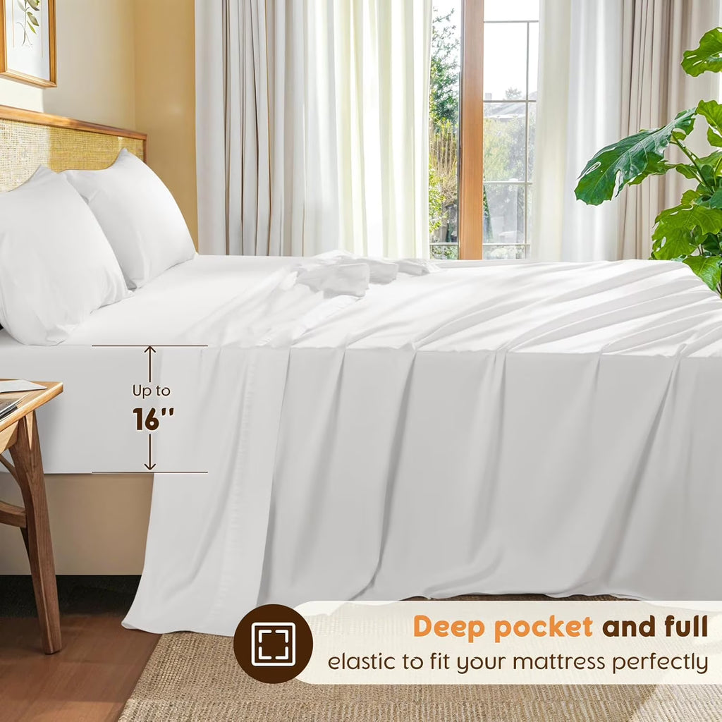Queen Size 600 Thread Count 4 Piece Cotton Sheets Set X904080