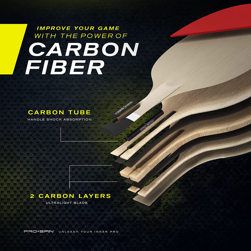 Carbon Fiber Ping Pong Paddle Table Tennis Racket O44363