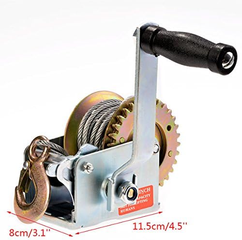 600lb Heavy Duty Hand Winch, 27-Foot Cable, Pack of 2 A400220