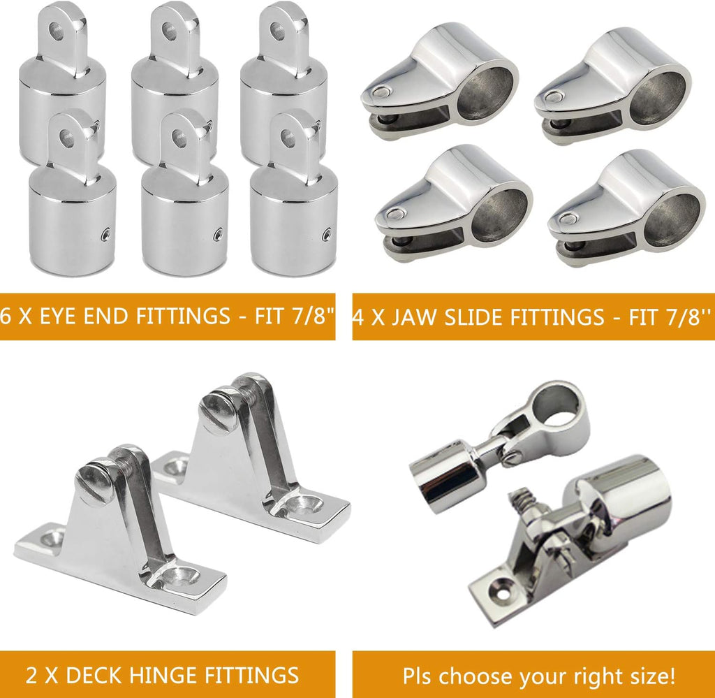 12Set Stainless Steel Boat Deck Hinge Fittings Hardware V2210