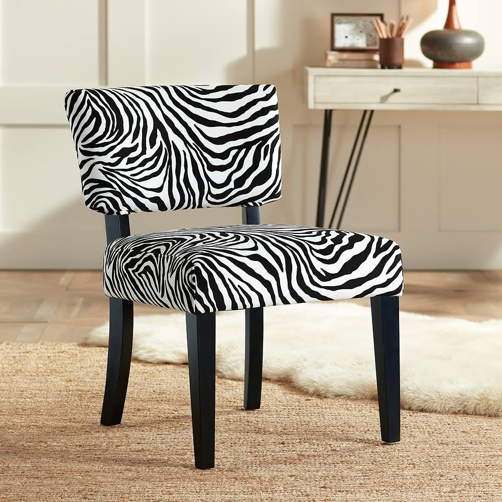 Zambia Zebra Print Accent Chair with Velvet Fabric O23735