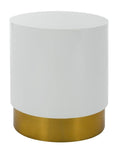 White/Gold Round Side Table Z7873