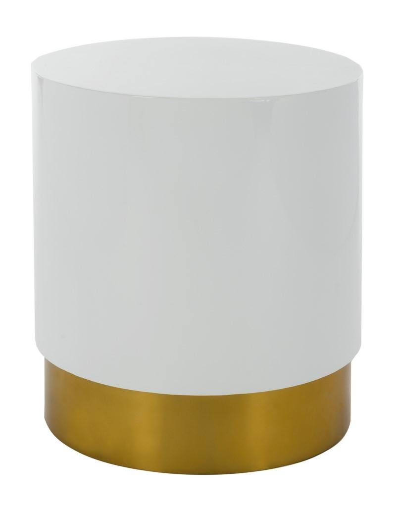 White/Gold Round Side Table Z7873