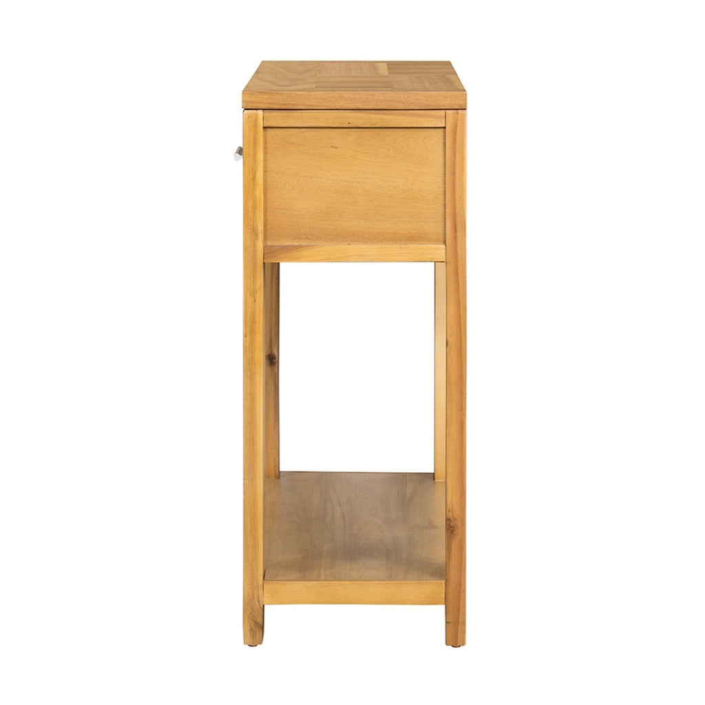 Walnut Brown Finish Acacia Wood Console Table with 2 Drawers A874585