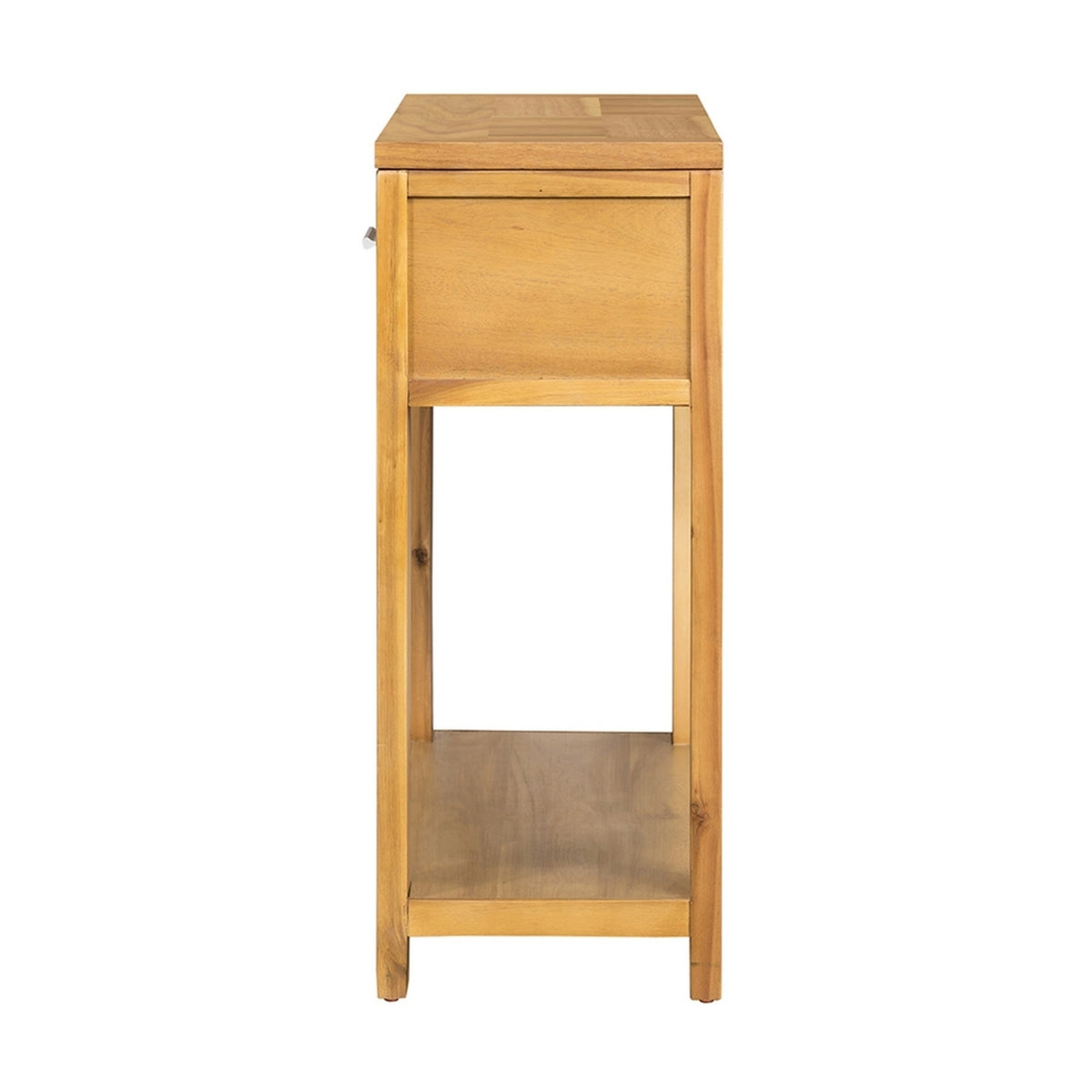 Walnut Brown Finish Acacia Wood Console Table with 2 Drawers A874585