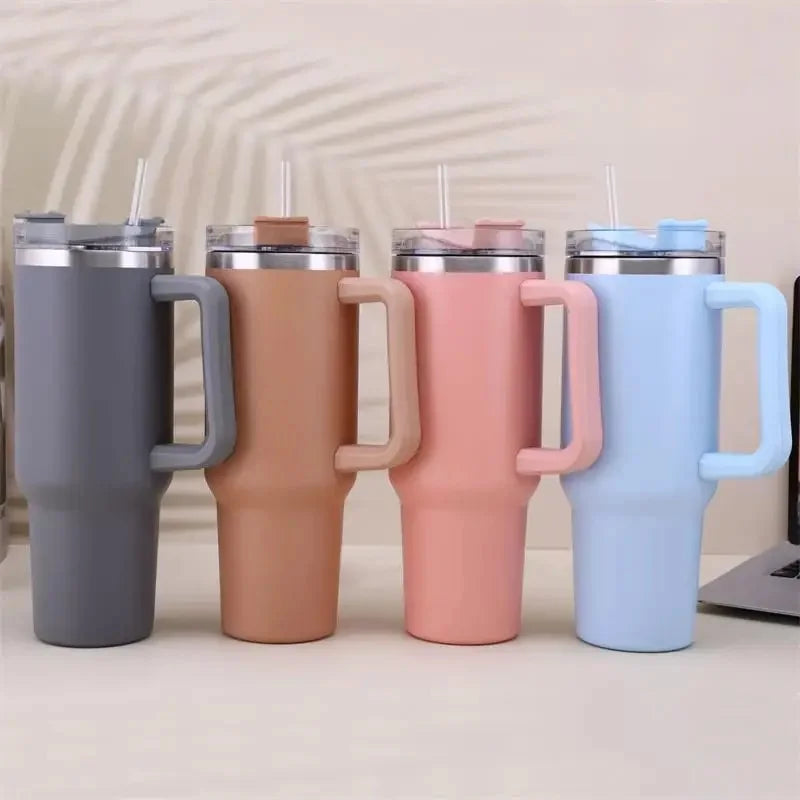 40oz Stainless Steel Insulation Cup With Handle Light Pink J5091