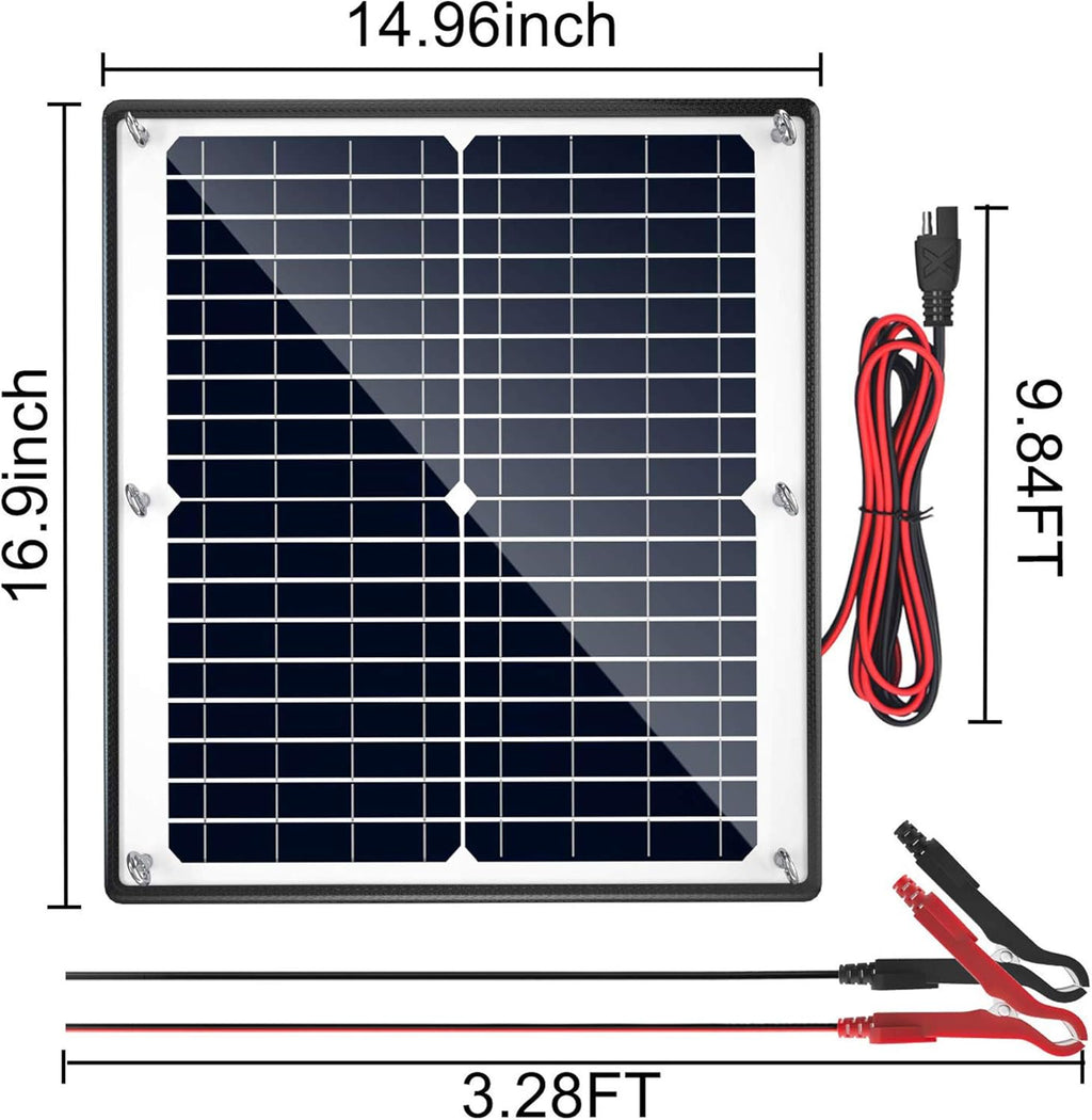Solar Panel Kit 12V 20W Magnetic Charge Controller Waterproof Solar Battery Charger Maintainer Trickle Charger Alligator Clip R29784