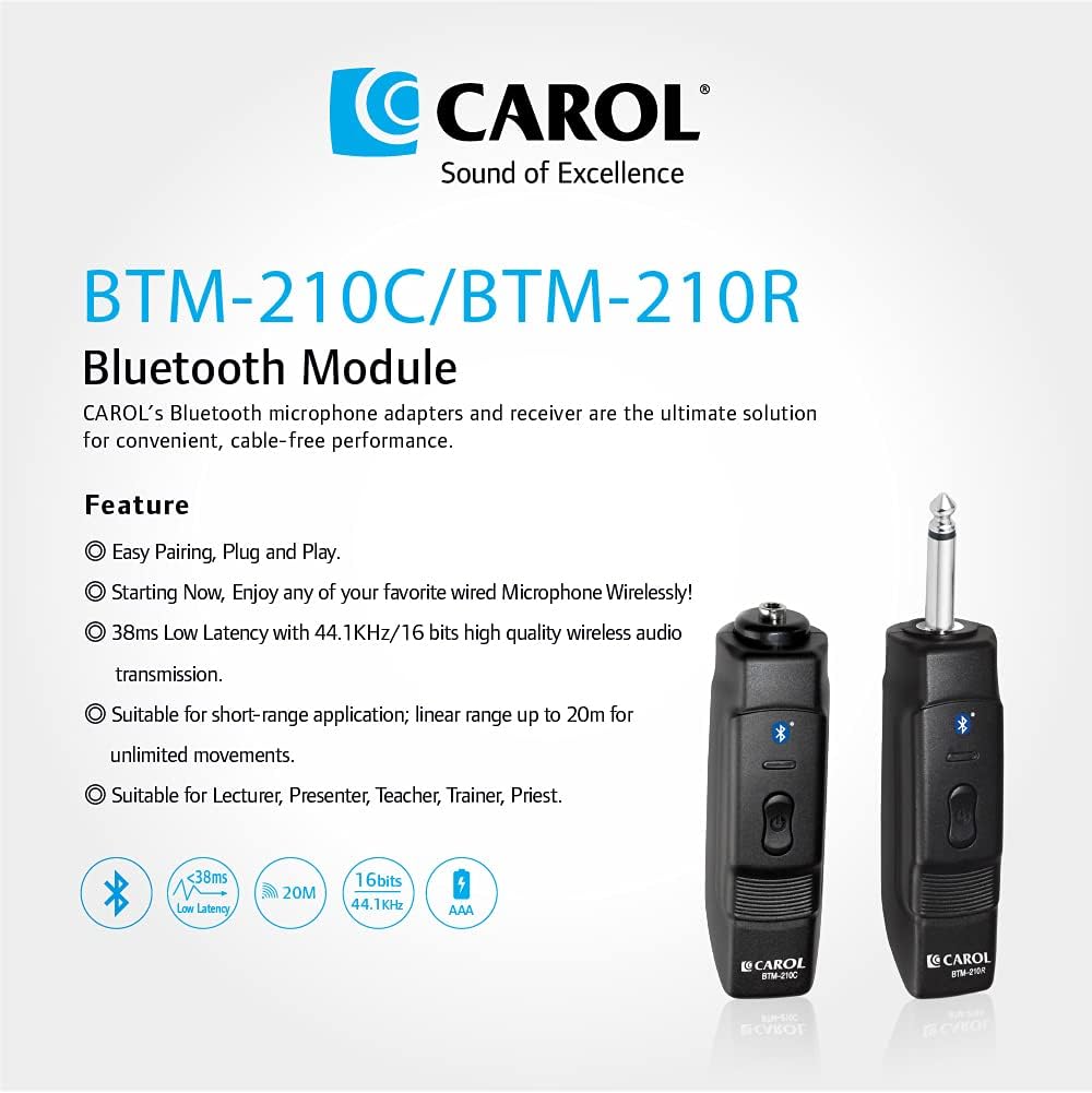 Plug-on Microphone Wireless System with Bluetooth Wireless Transmission D716