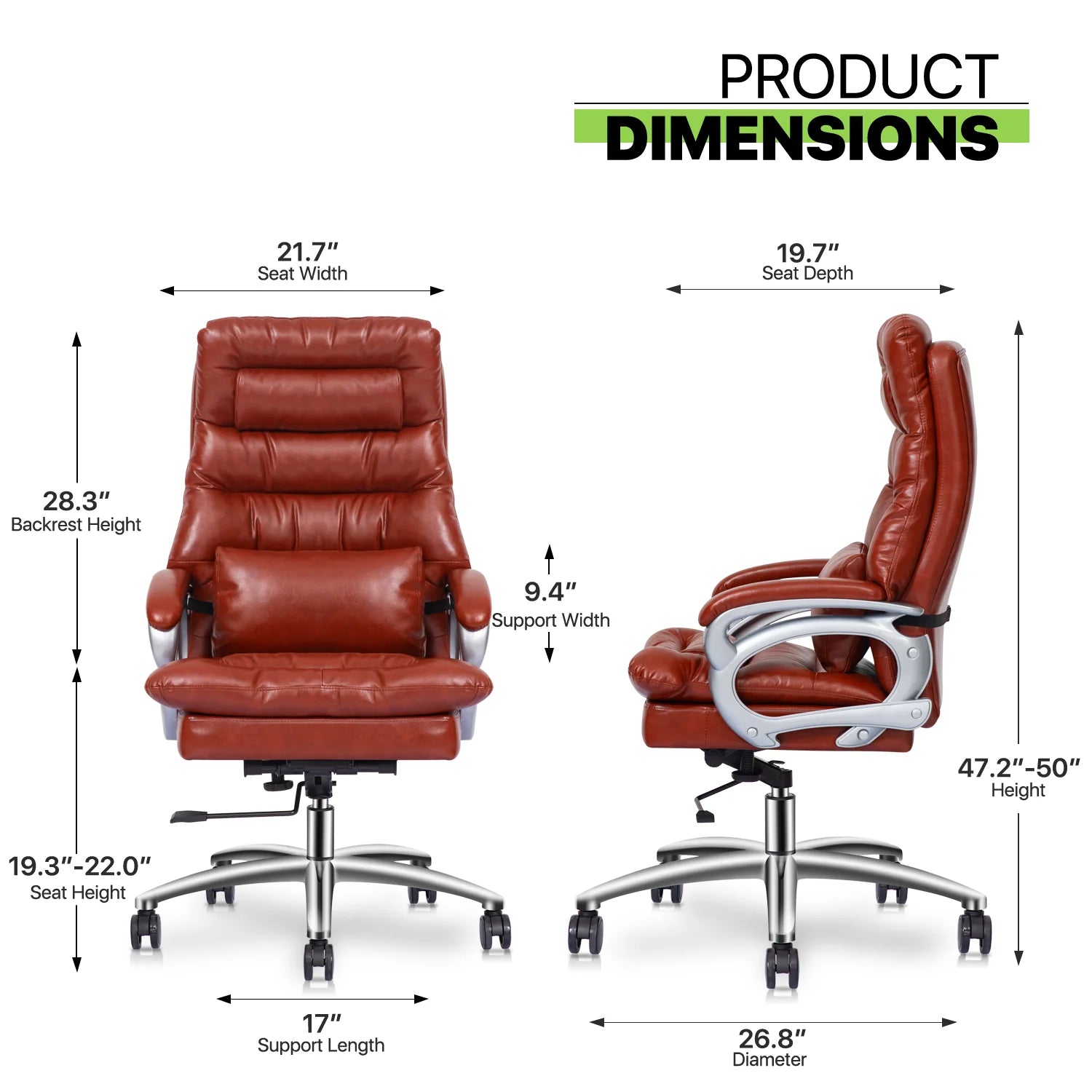 Brown PU Leather Swivel Office Chair Q469705