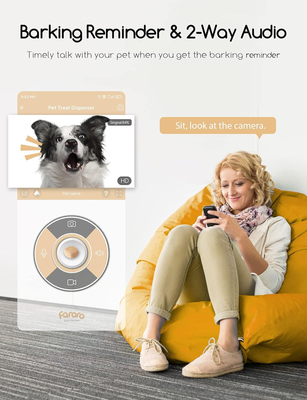 Dog Camera with Treat Dispenser and 1080P Night Vision N586327