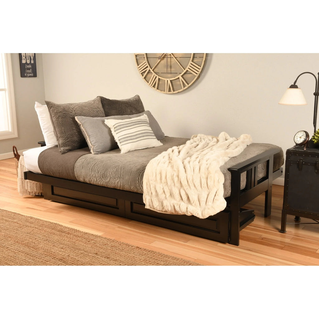 Black Sofa with Storage and Removable Mattress Cover O5757