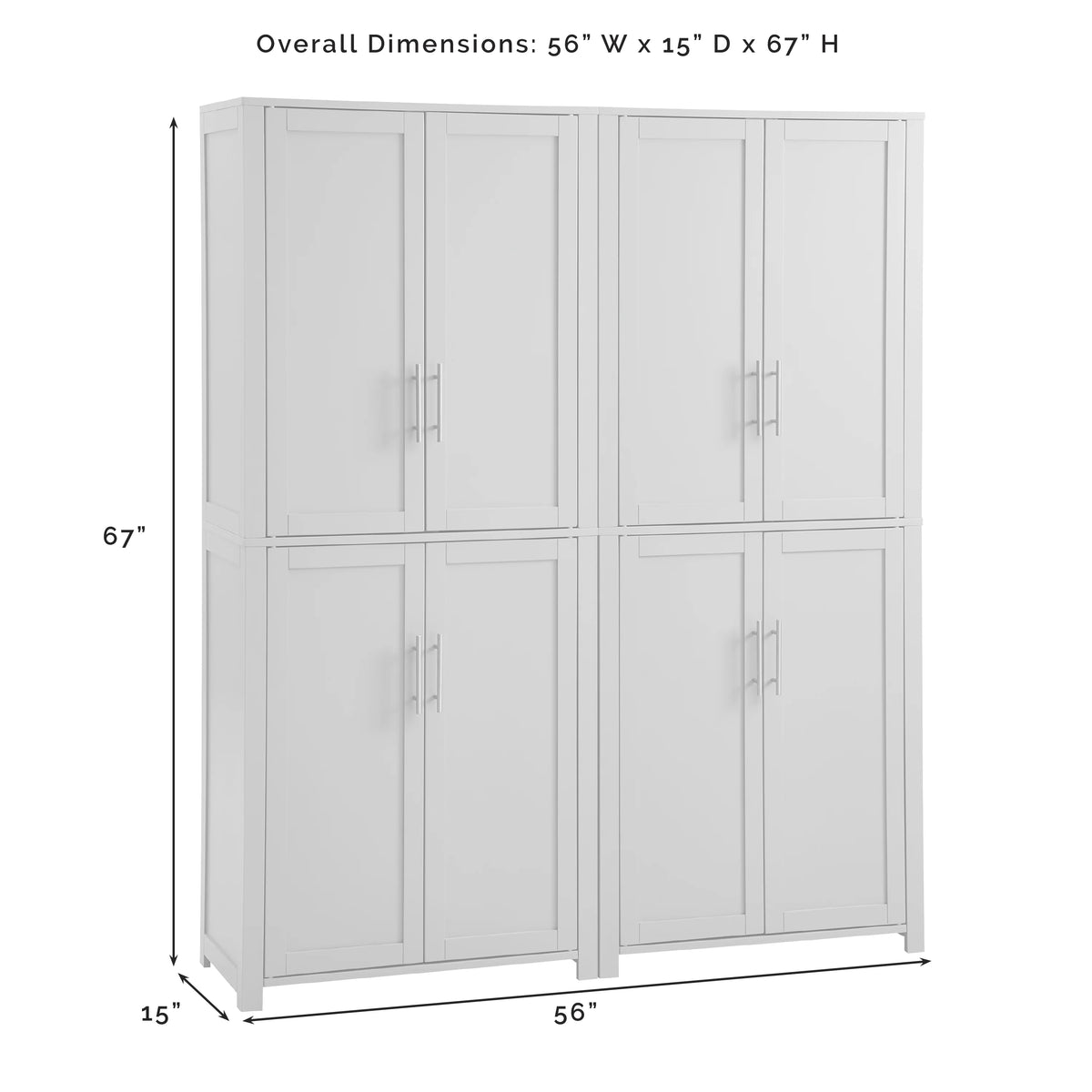 Tall Wood Pantry in Gray (Set of 2) S862