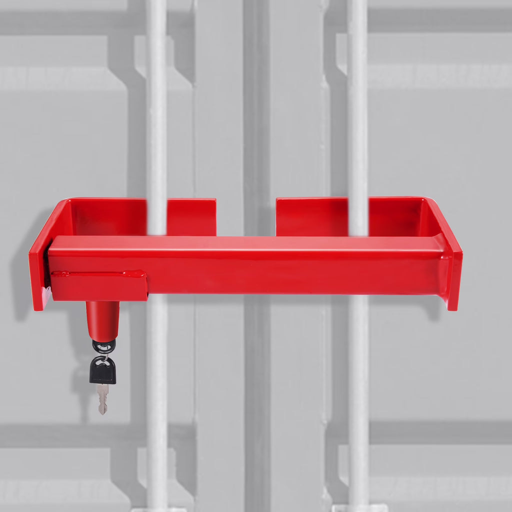 Red Powder-Coated Semi Truck Door Lock with 2 Keys D63445
