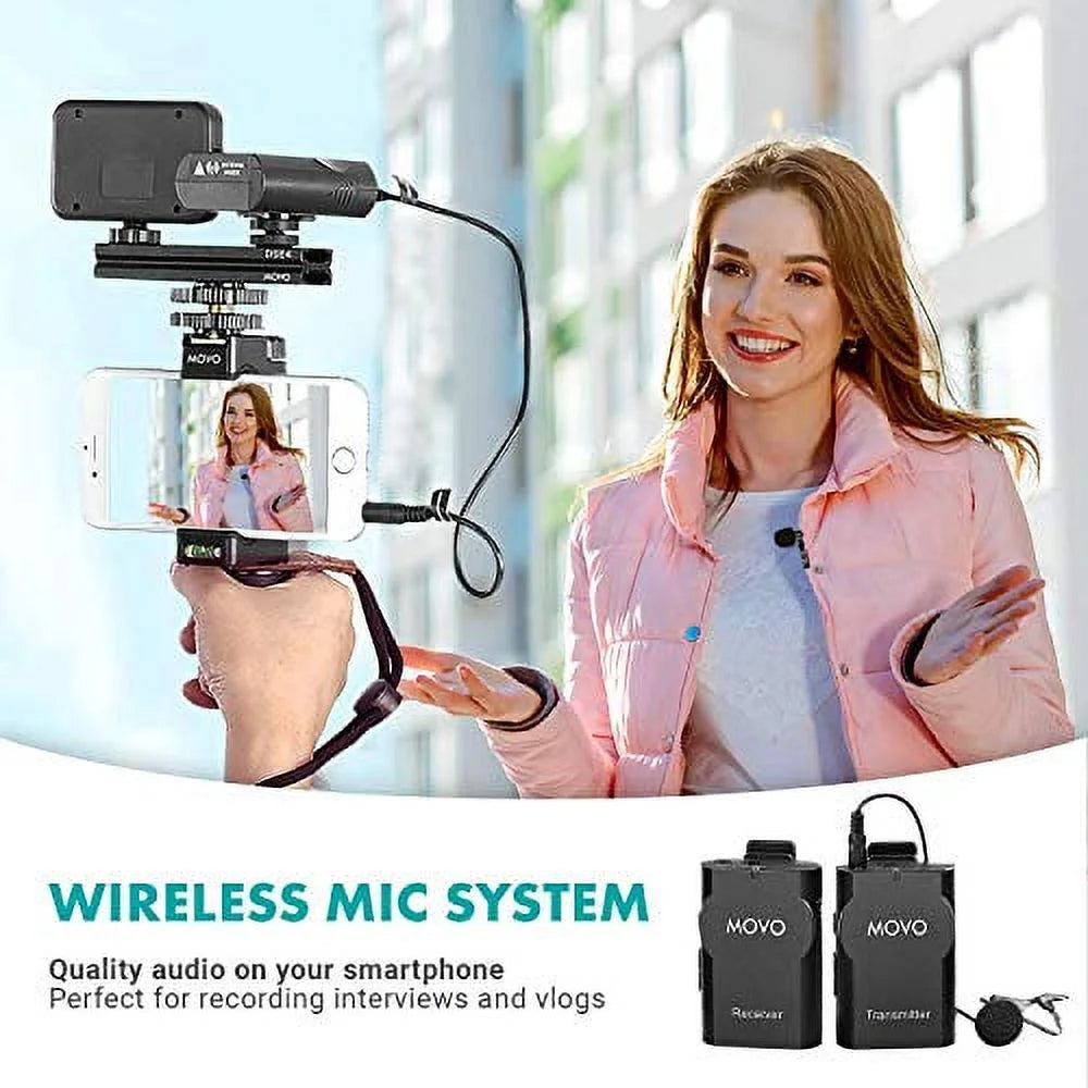 Smartphone Video Kit with Grip Rig, Wireless Lavalier Microphone, LED Light & Wireless Remote J4201