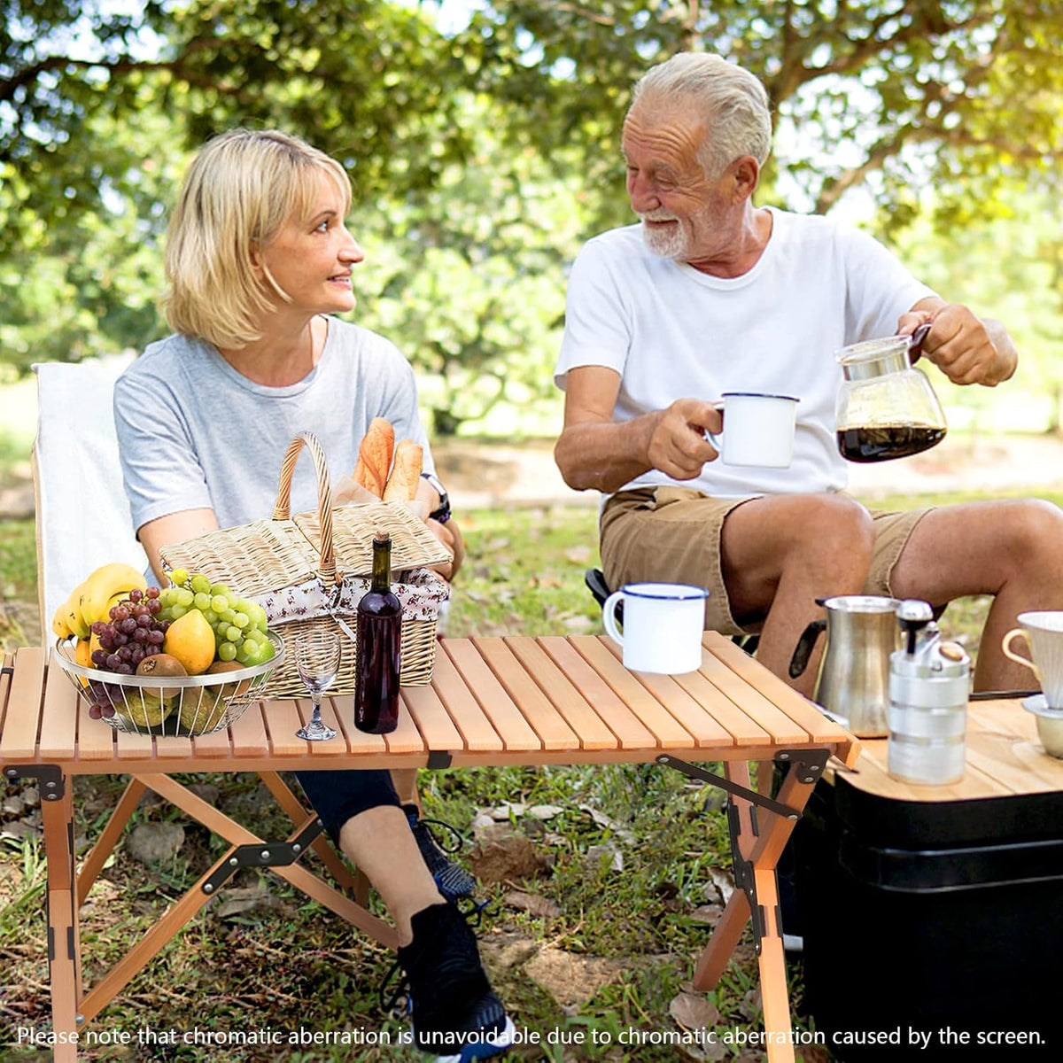 Solid Wood Folding Camping Table and Chair Set (Beech) P491136
