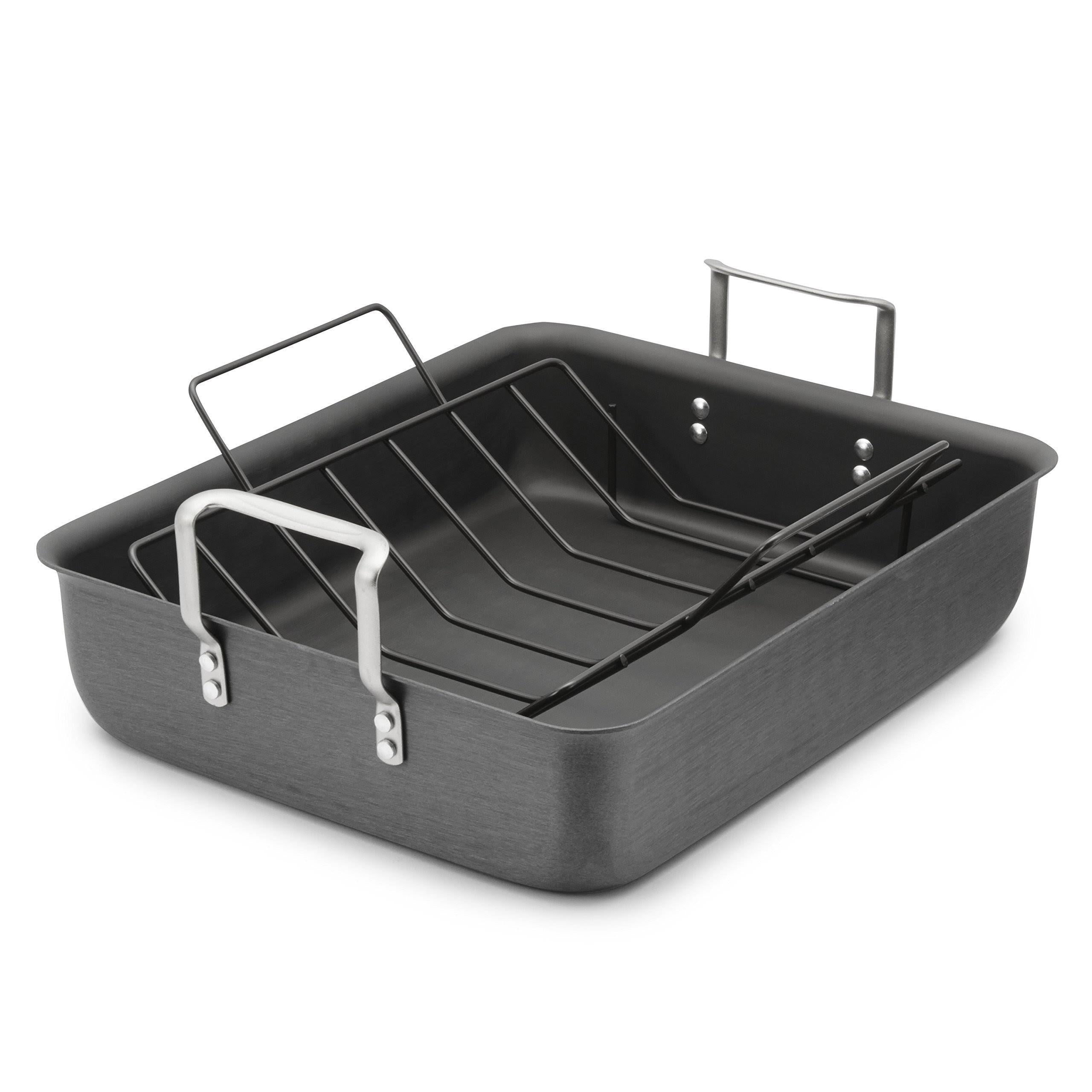 Hard Anodized 16-inch Roasting Pan with Nonstick Rack T230