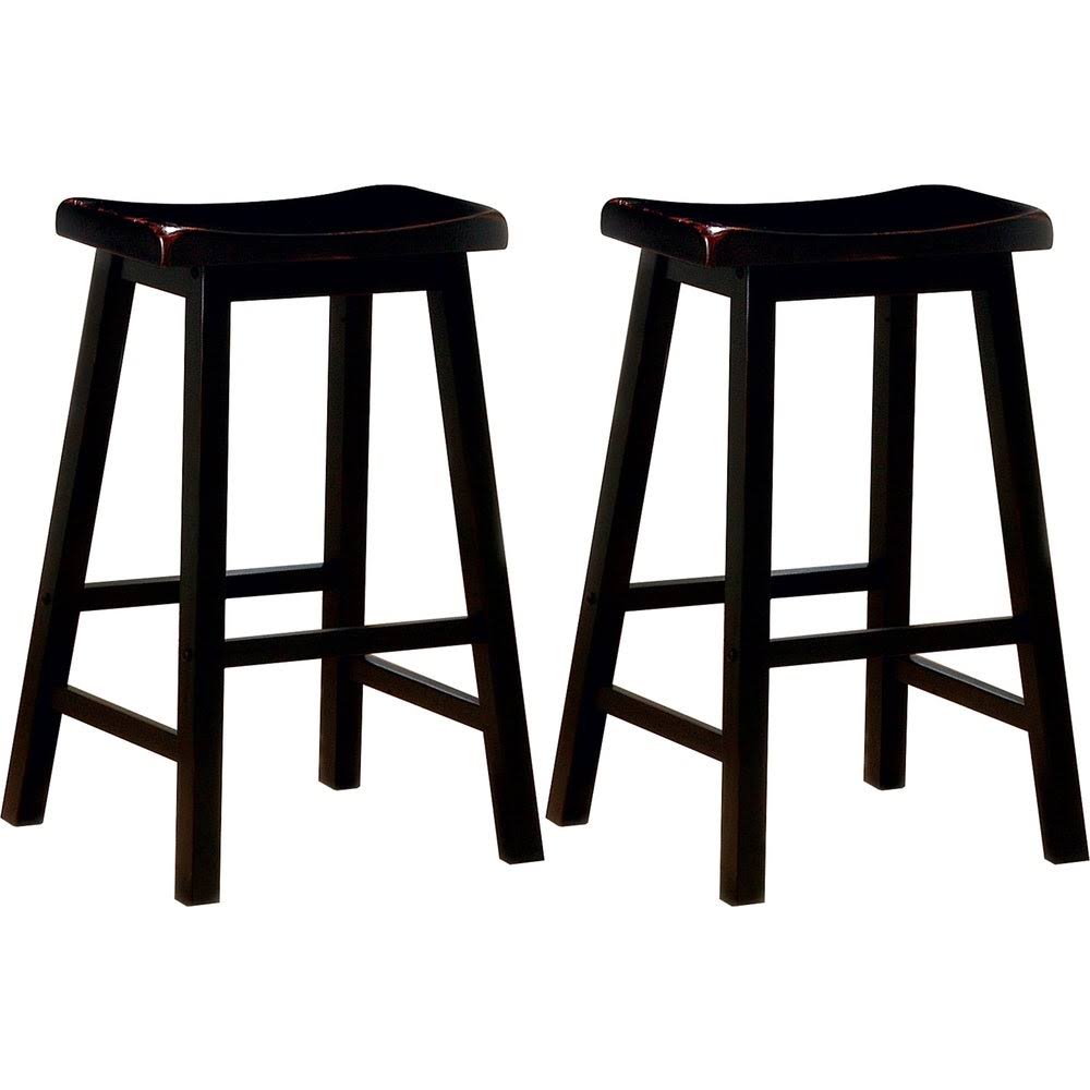 Black Cherry Saddle Design Bar Stools, Set of 2 K678590
