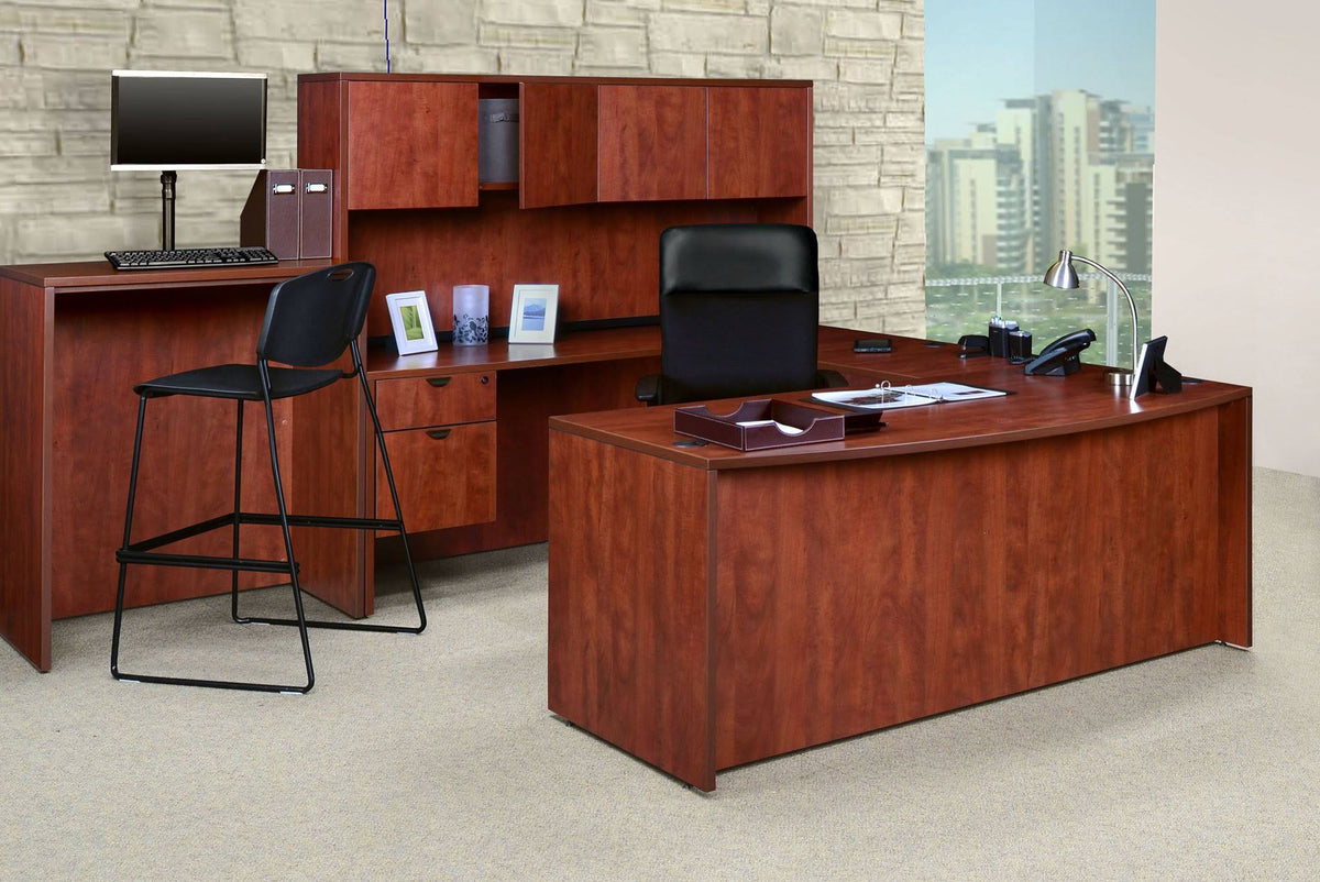 Cherry Single Pedestal U-Desk K367268