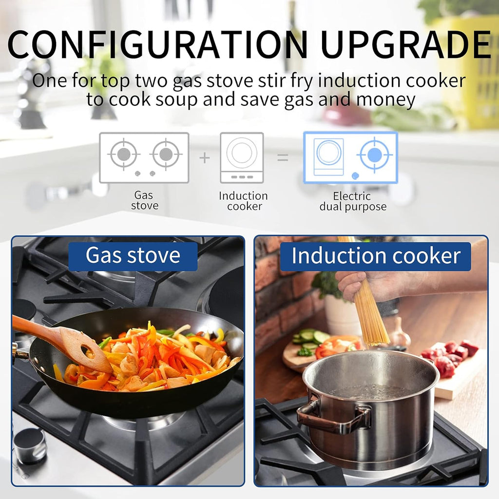 24×20 Inches Stainless Steel Gas Cooktop with 3 Sealed Burners +1 Electric Stove T340