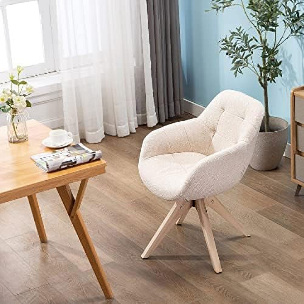 Light Grey Fabric Swivel Armchair with Black Oak Wood Legs M208