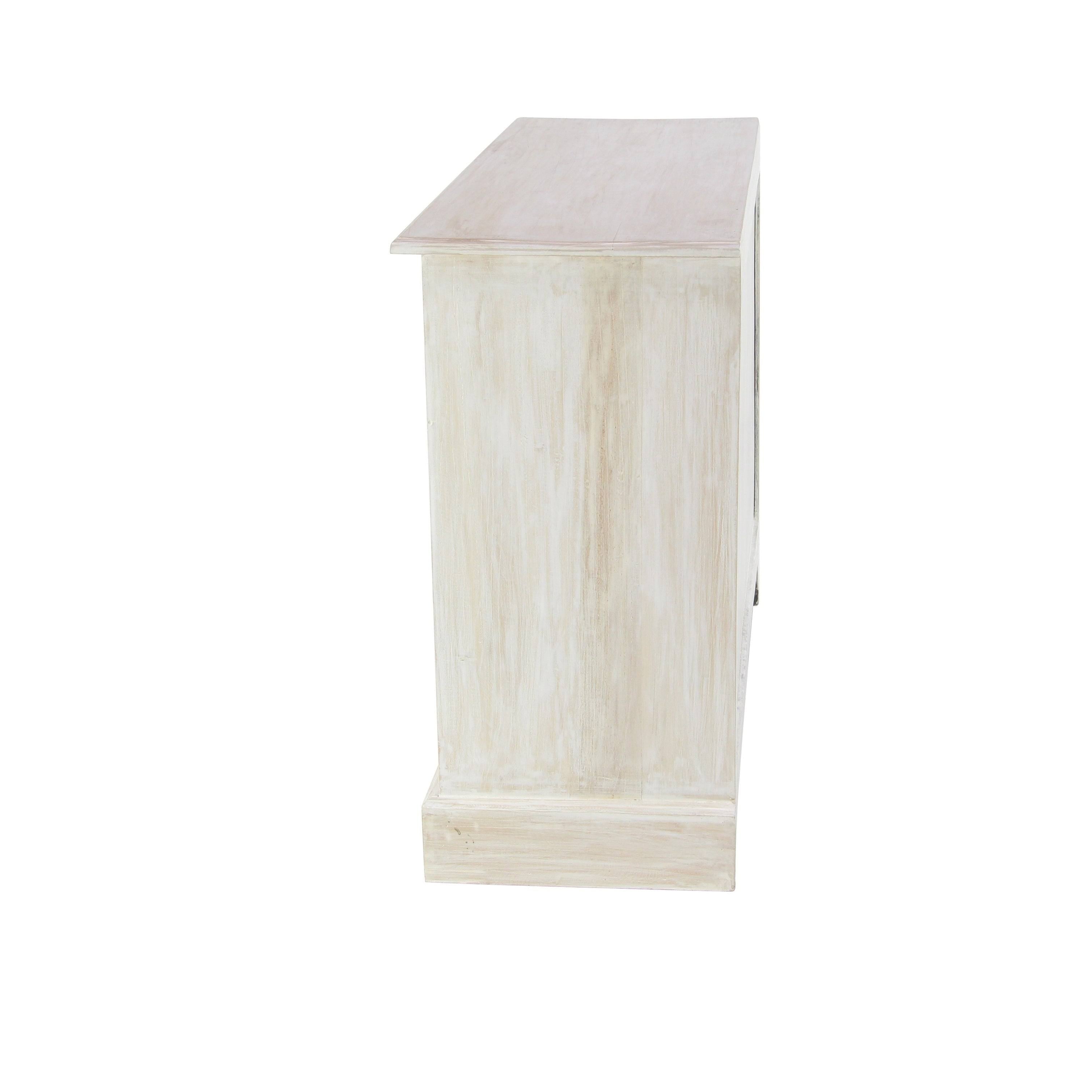 White 6 Drawer Mahogany Wood and Glass Chest Cabinet H5002