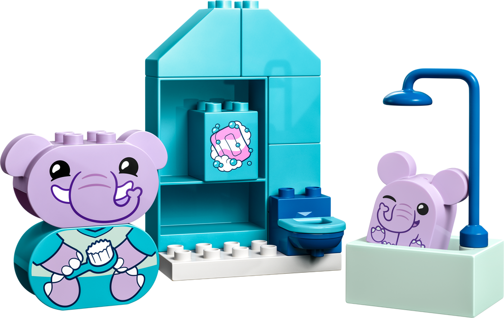 Bath Time Playset with 2 Elephant Toys G58675