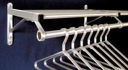 Satin Aluminum Coat Rack with 1 Shelf H9535