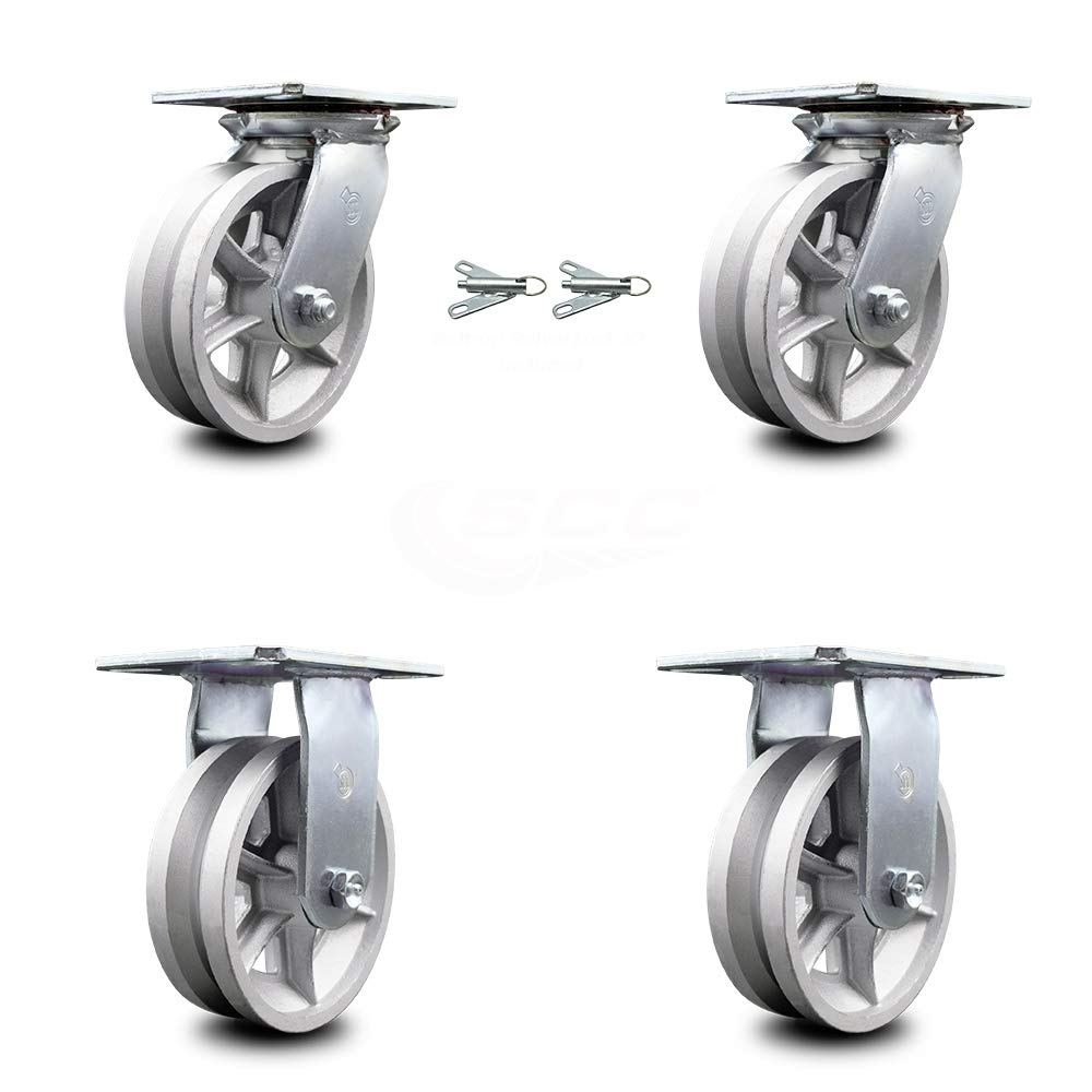 Heavy Duty Swivel Caster with 8 x 2 Silver Wheel, Pack of 2 S838757