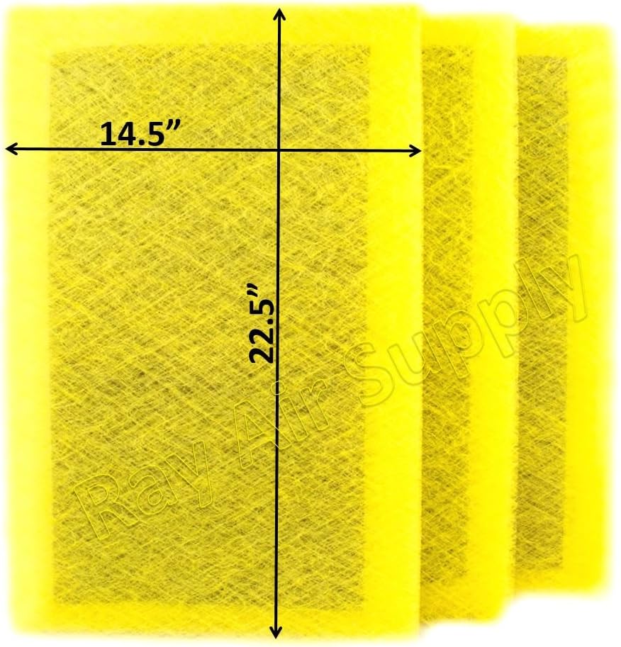 16x25 MicroPower Guard Air Cleaner Replacement Filter Pads (3 Pack) YELLOW Pack of 2 C785
