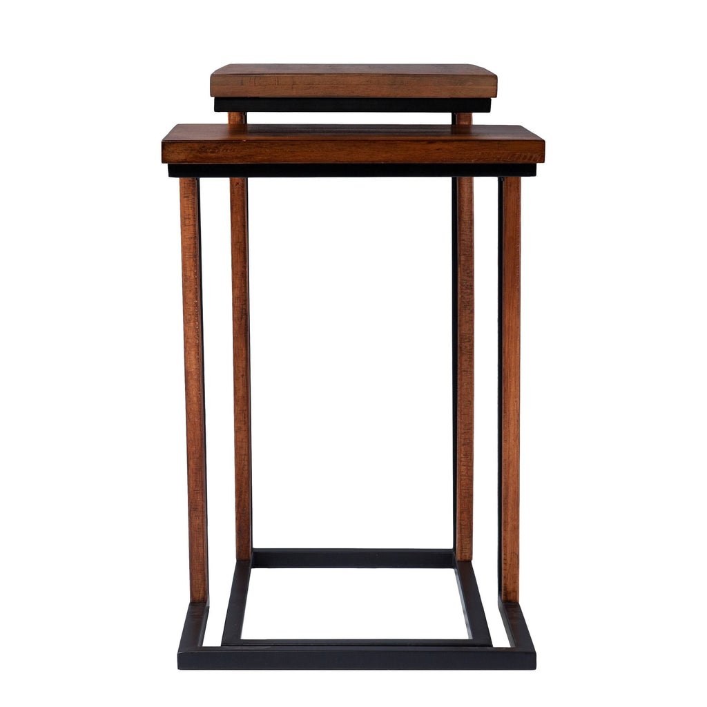 Brown Metal C-Table Set of 2 M688648