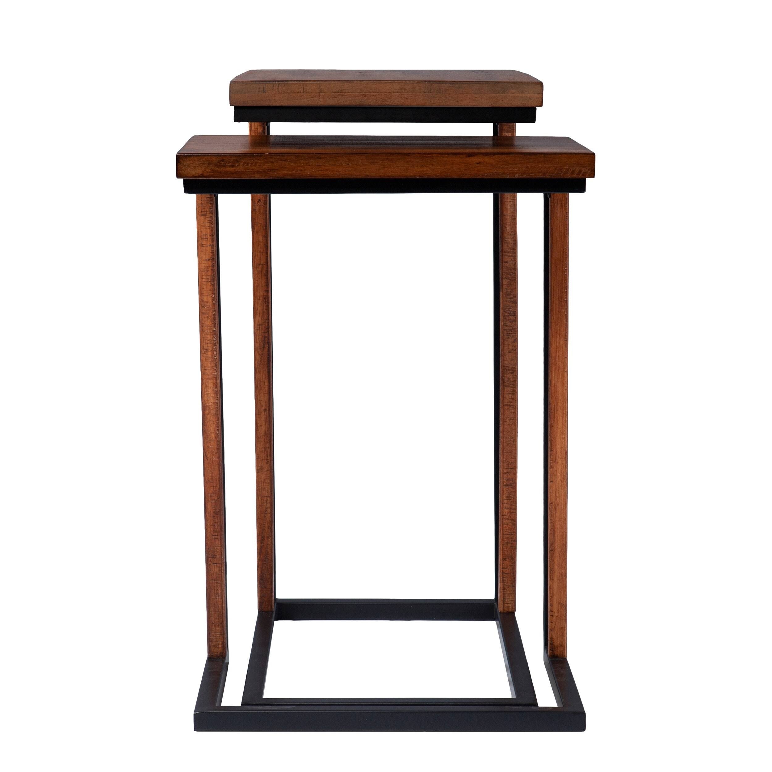 Brown Metal C-Table Set of 2 M688648