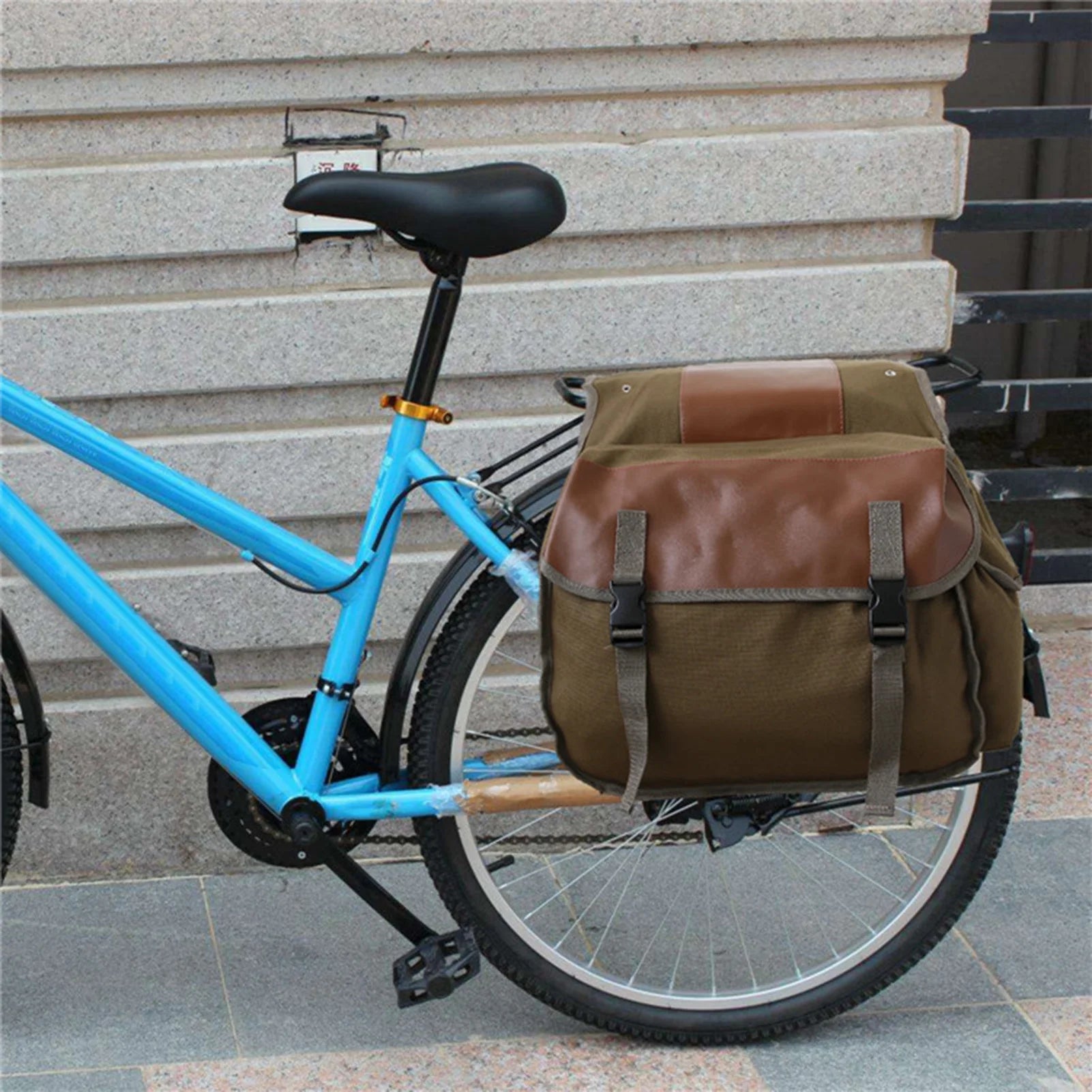 Large Capacity Canvas Waterproof Motorcycle Saddle Bag S499