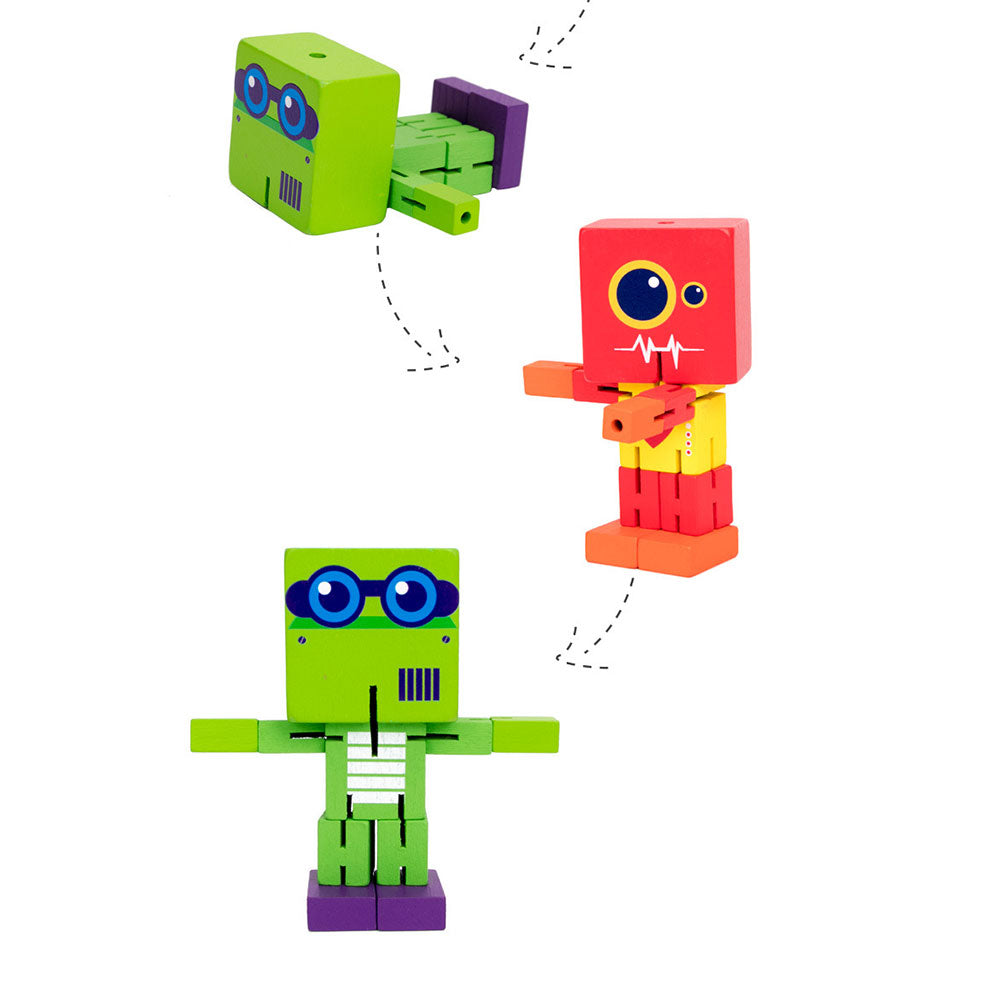 Red Wooden Robot Puzzle Toy C393726