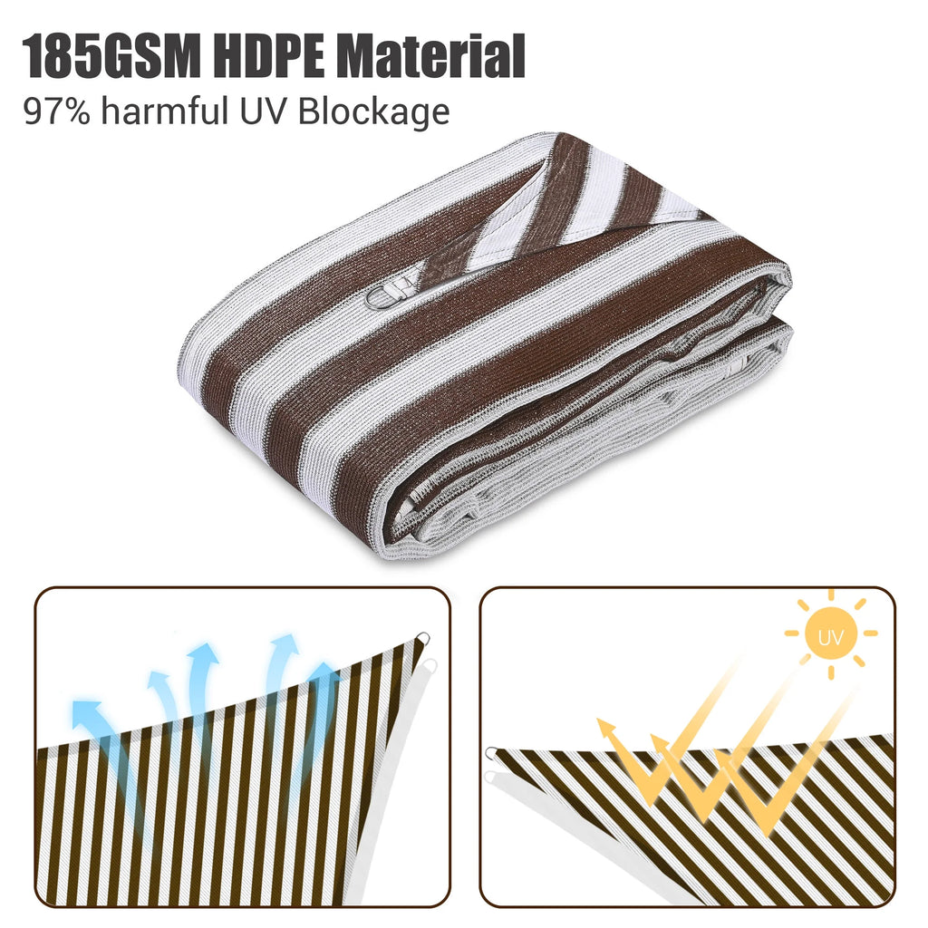 Coffee White Rectangle Sun Shade Sail I2847
