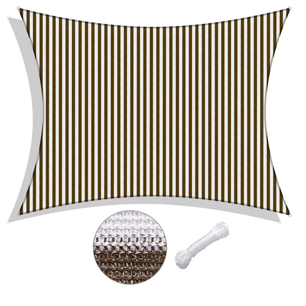 Coffee White Rectangle Sun Shade Sail I2847