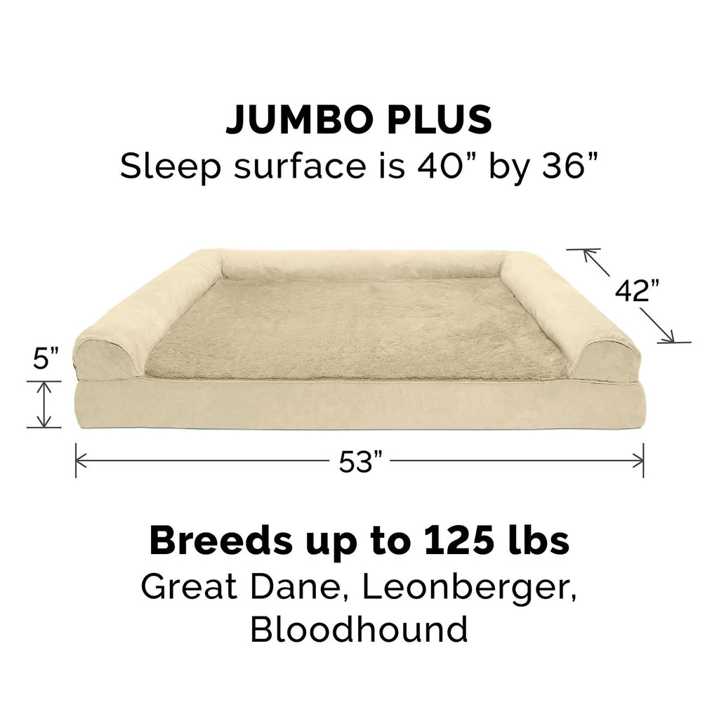 Clay Plush Suede Memory Foam Dog Bed E373664