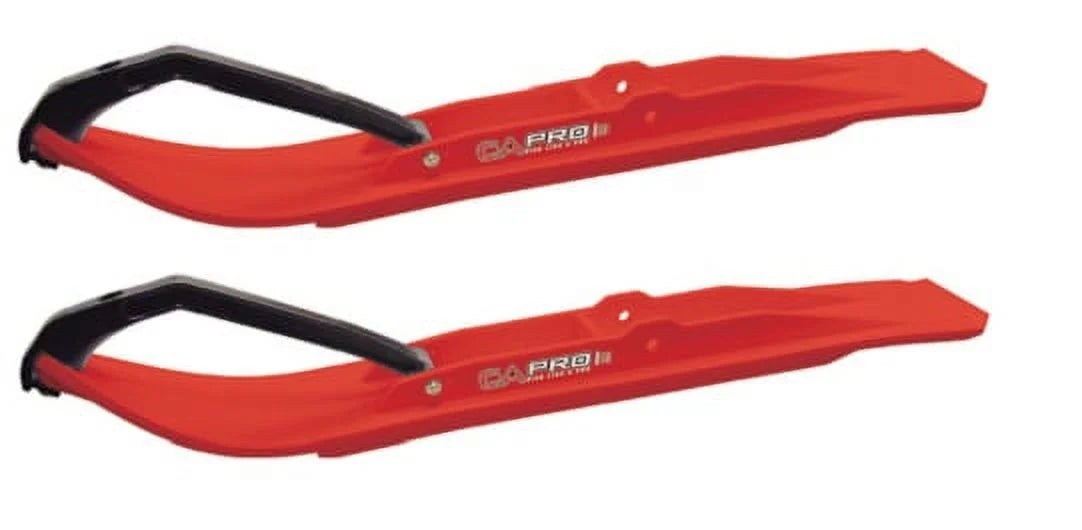 Red XT Snowmobile Skis with 10" Round Bars Complete Kit E846581