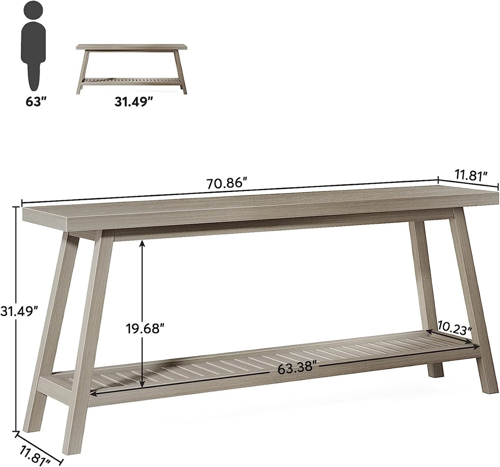 Grey Farmhouse Console Table U503567