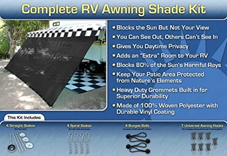 Black Awning Shade Complete Kit 10x20 C7782
