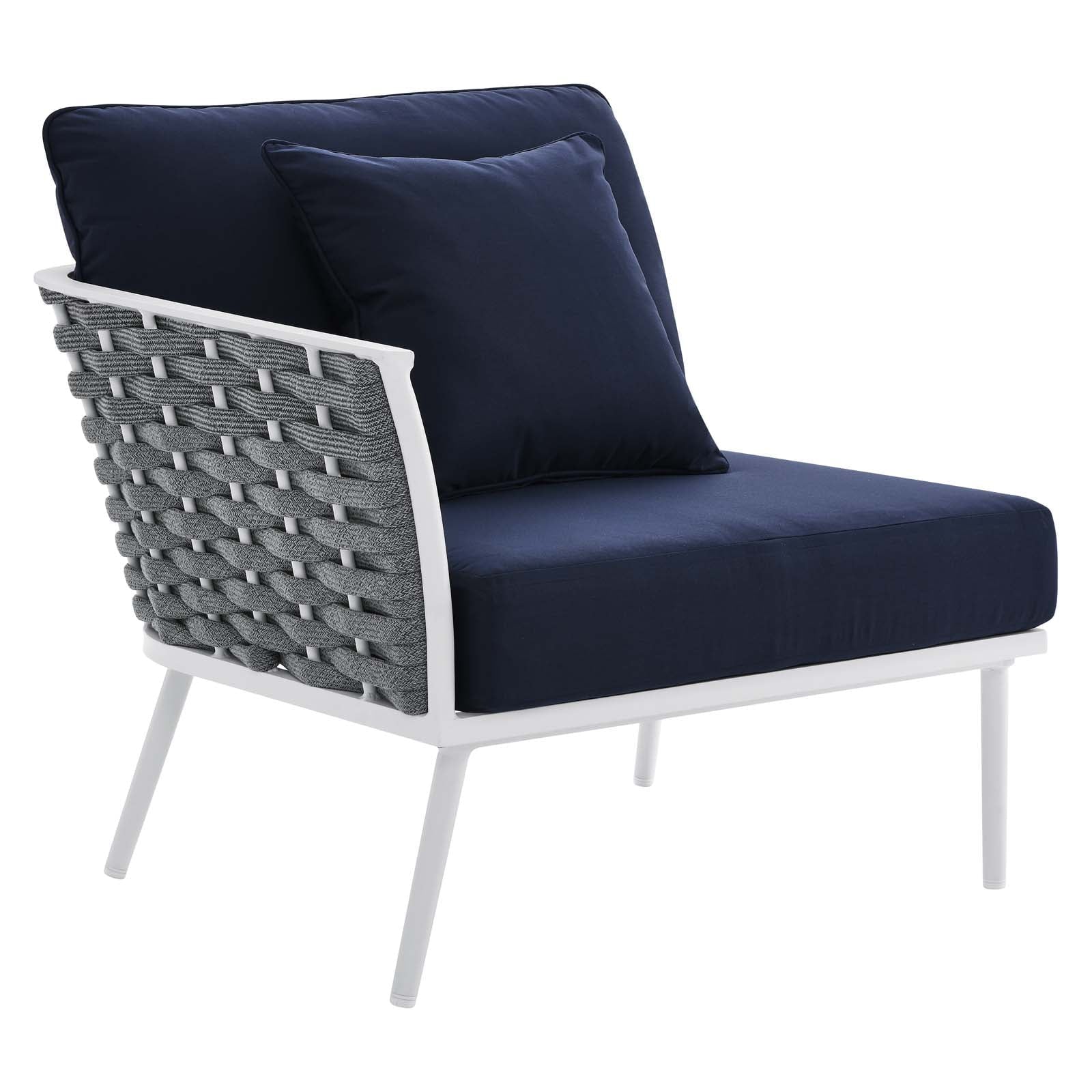 White Navy 8 Piece Outdoor Aluminum Sectional Sofa Set S78438