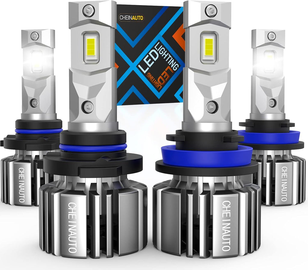LED Headlight Bulbs Combo, 80W 14000LM 6500K Cool White, Pack of 4 Pack of 2 S609680