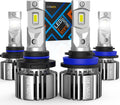 LED Headlight Bulbs Combo, 80W 14000LM 6500K Cool White, Pack of 4 Pack of 2 S609680