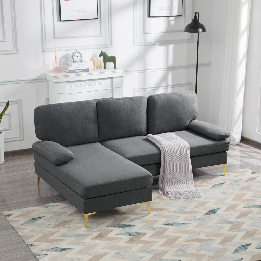 Dark Gray Left Hand Facing Sofa & Chaise M6460