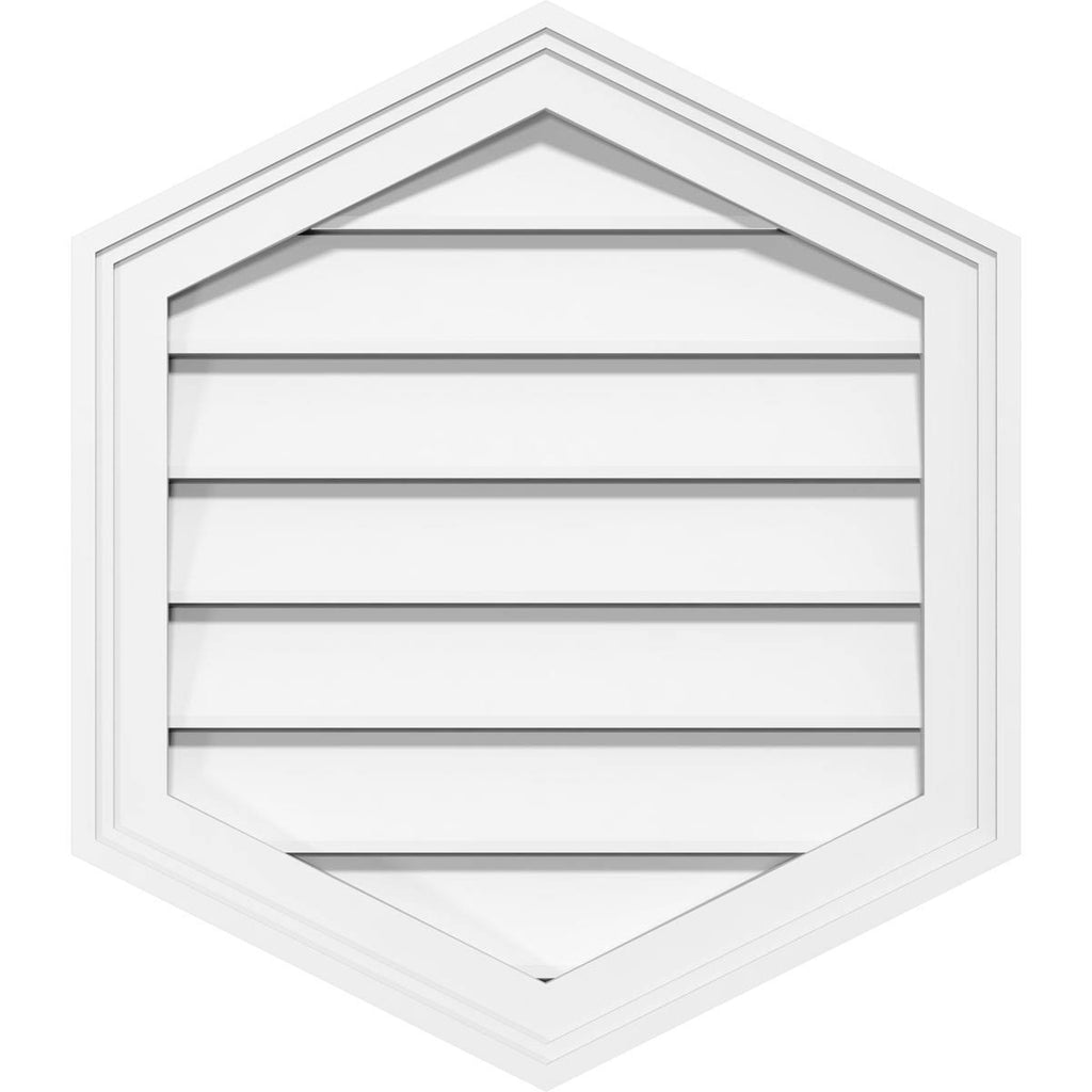 18x22W x 36x22H Vertical Peaked Surface Mount PVC Gable Vent 10/12 Pitch M398210